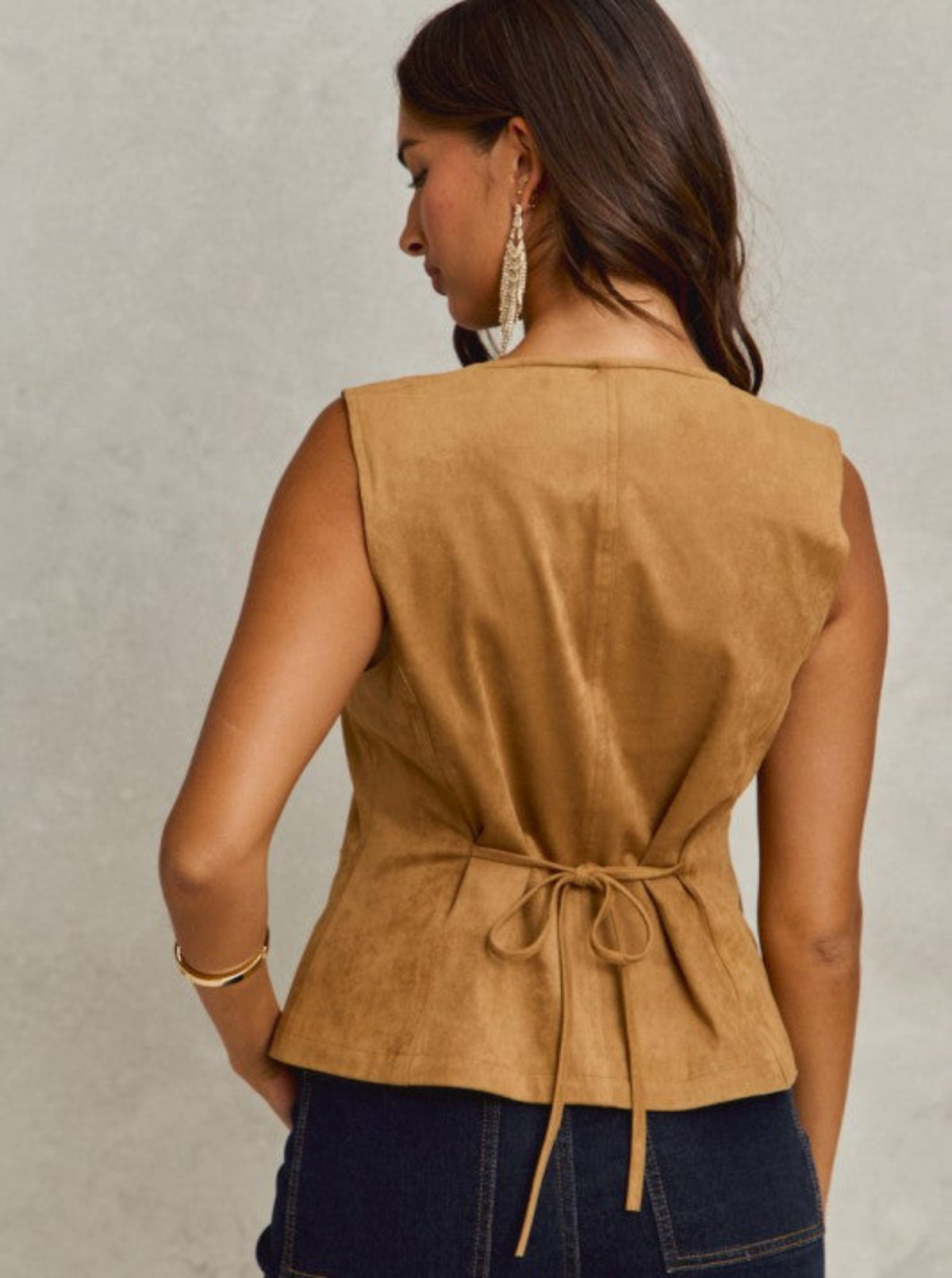 Suede Vest | Camel