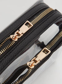 Two Compartment Clear Bag | Black & White
