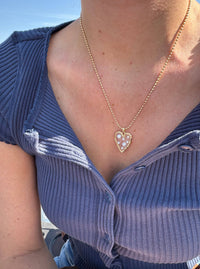 Pearl Necklace with Heart or Star Pendant