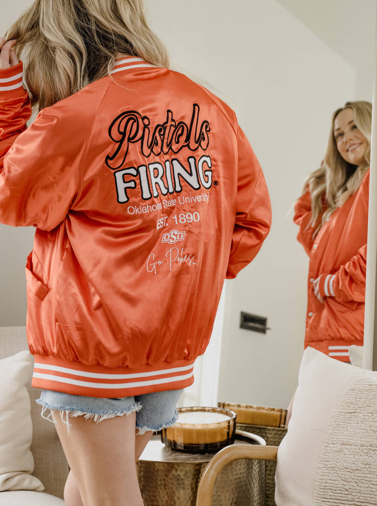 OSU Cowboys Embroidered Satin Jacket