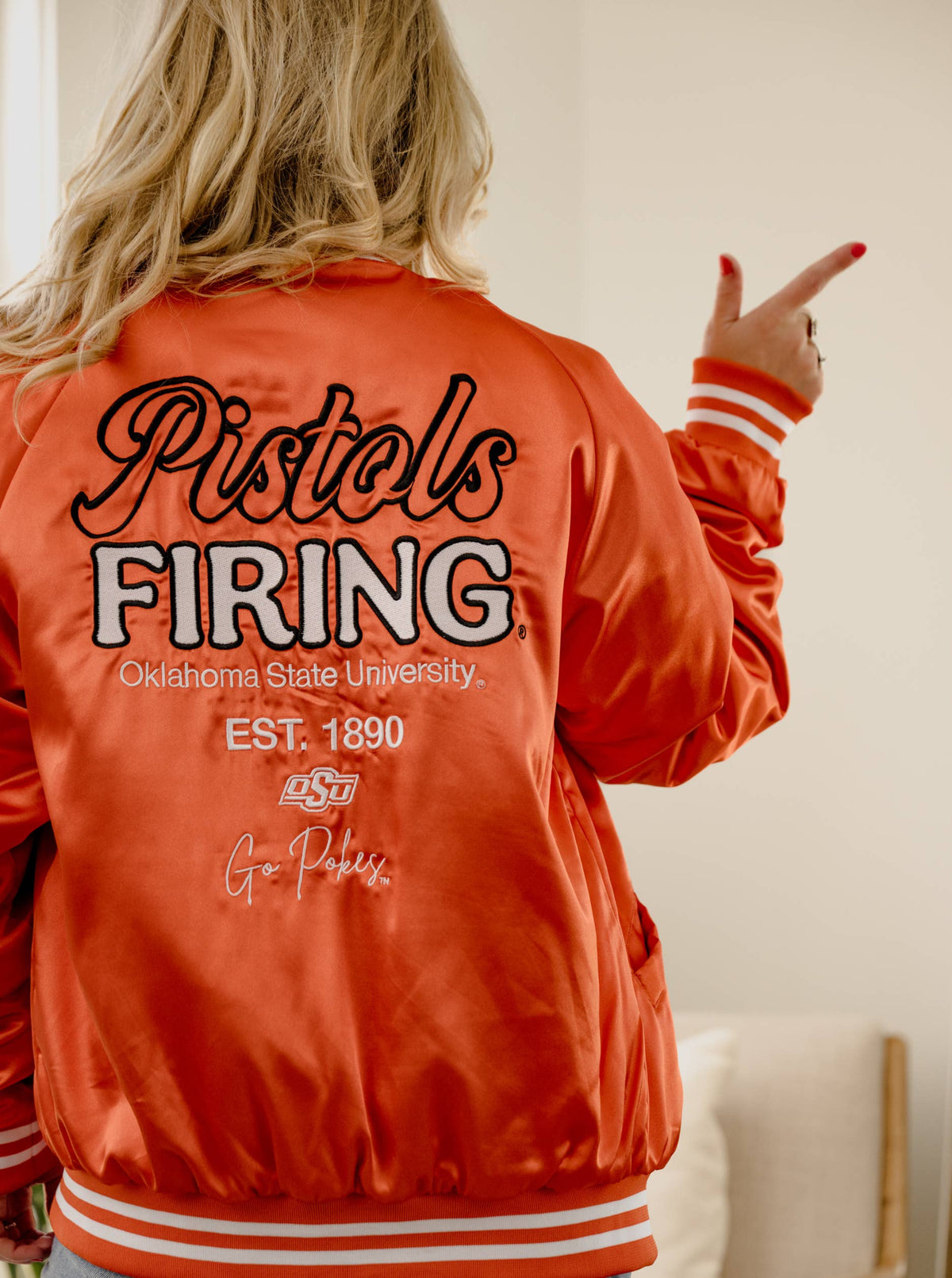 OSU Cowboys Embroidered Satin Jacket