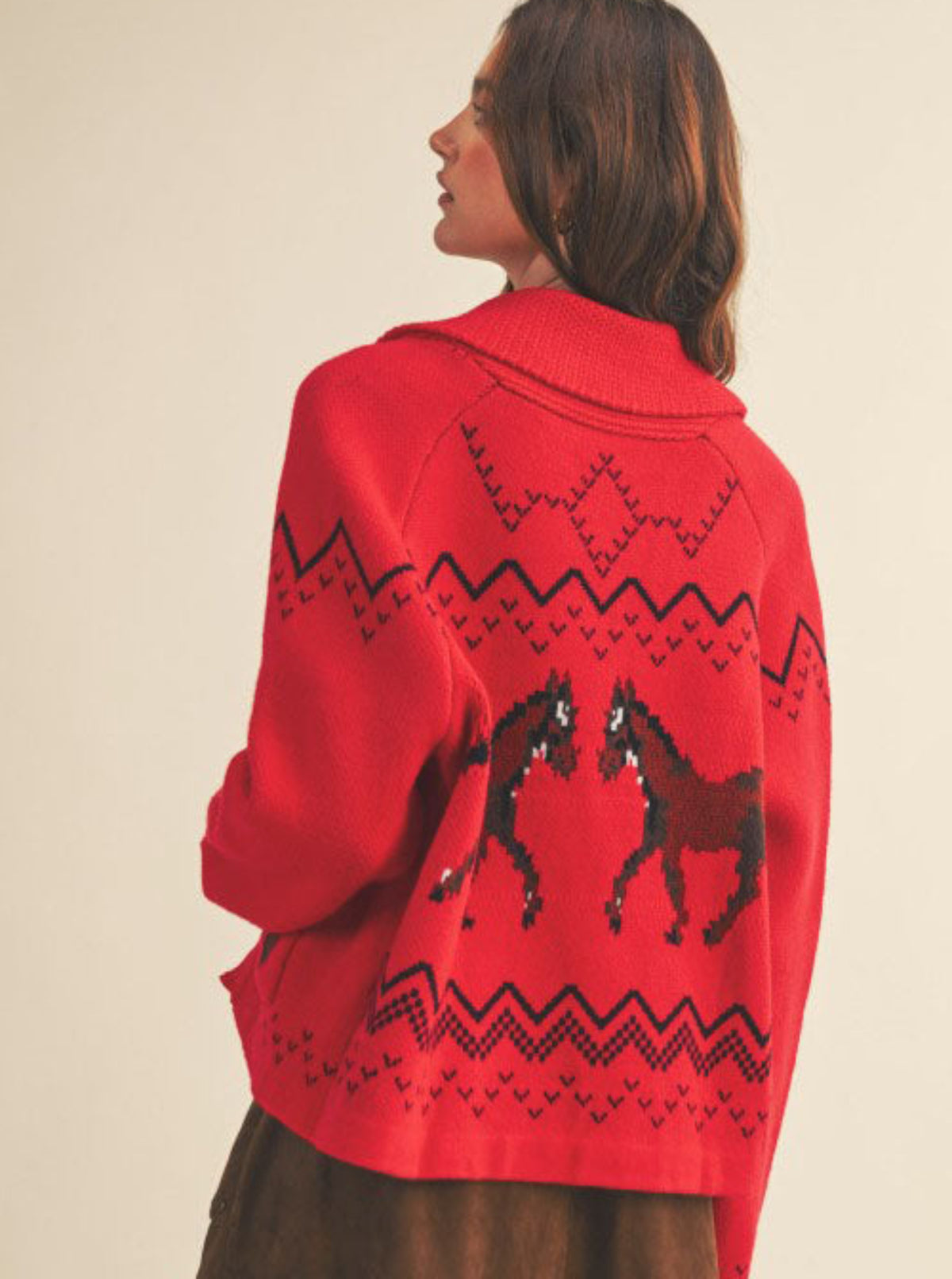 *Coming Soon* Horse Cardigan | Red