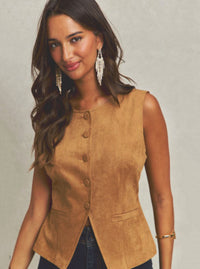 Suede Vest | Camel