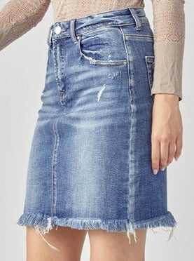 High-Rise Jean Skirt | Medium Wash