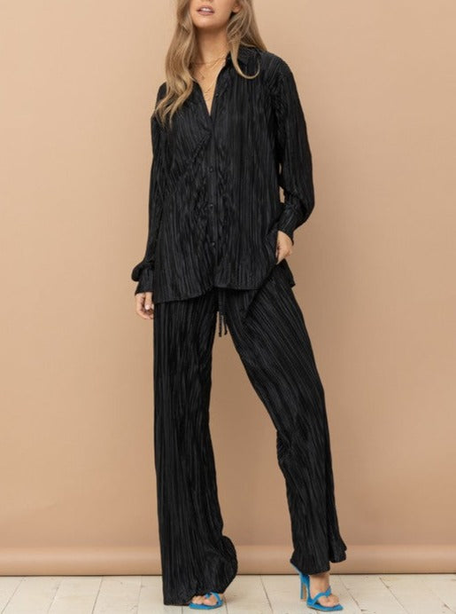Pleated Pant Set | Jet Black