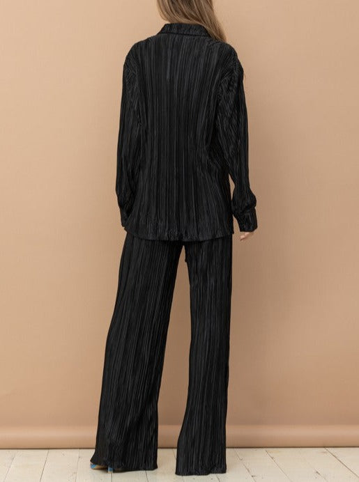 Pleated Pant Set | Jet Black