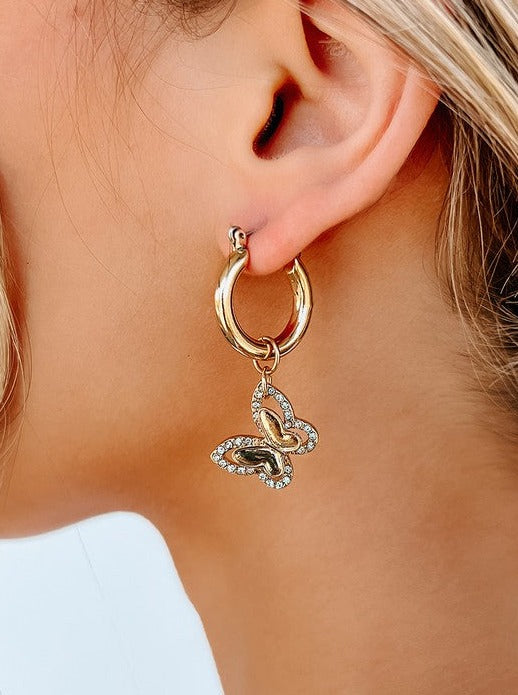 Butterfly Kisses Earrings | Gold