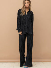 Pleated Pant Set | Jet Black
