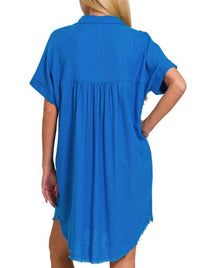 Hemingway Shirt Dress | Blue, Mauve & Mango