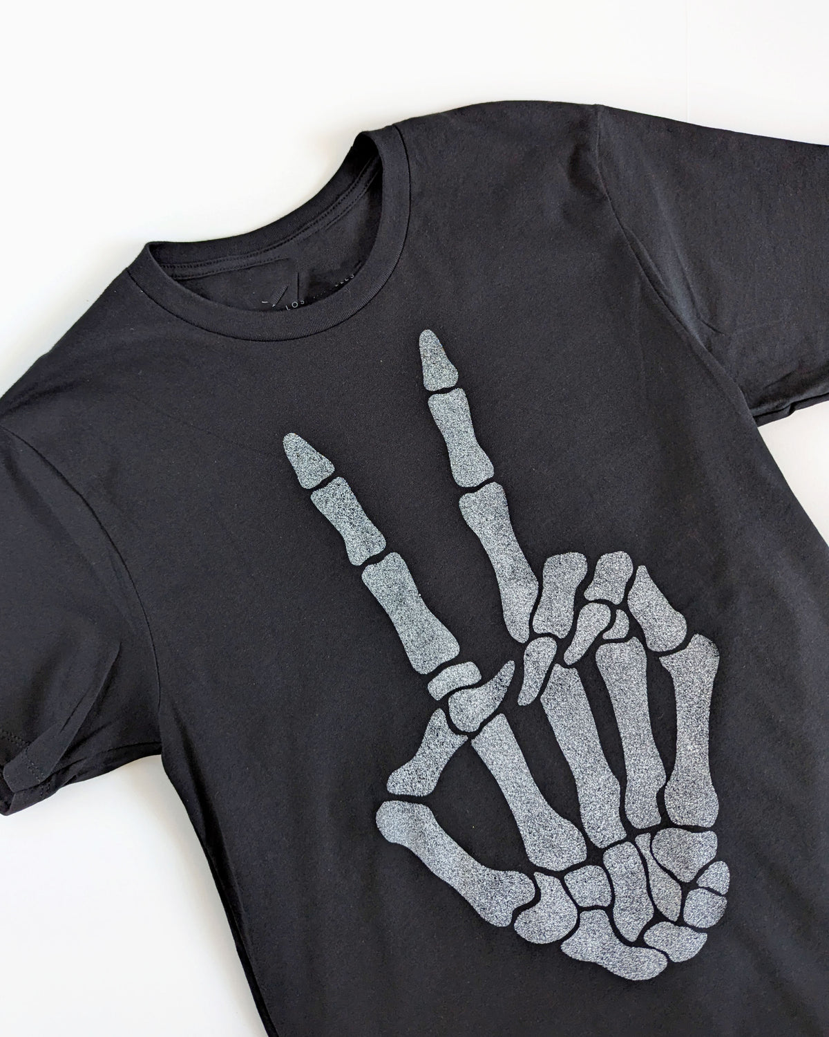 Skeleton Peace Graphic Tee | Jet Black