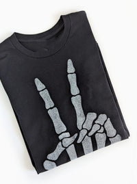 Skeleton Peace Graphic Tee | Jet Black