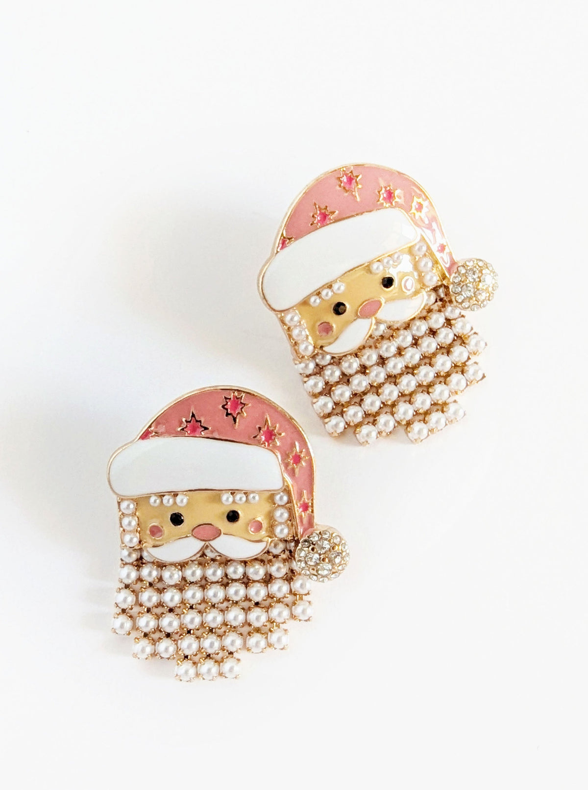 Santa Earrings | Pink