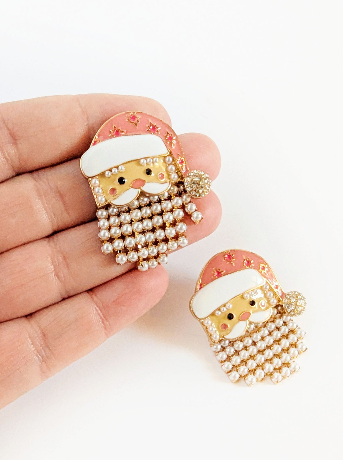 Santa Earrings | Pink