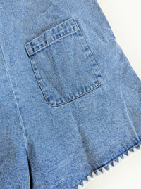 Denim Romper with Whip Stitch Details
