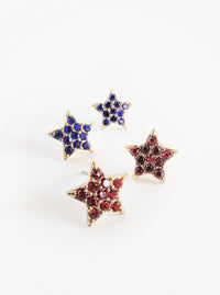Star Studs | Blue & Red