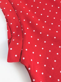 Polka Dot Scuba Top | Red