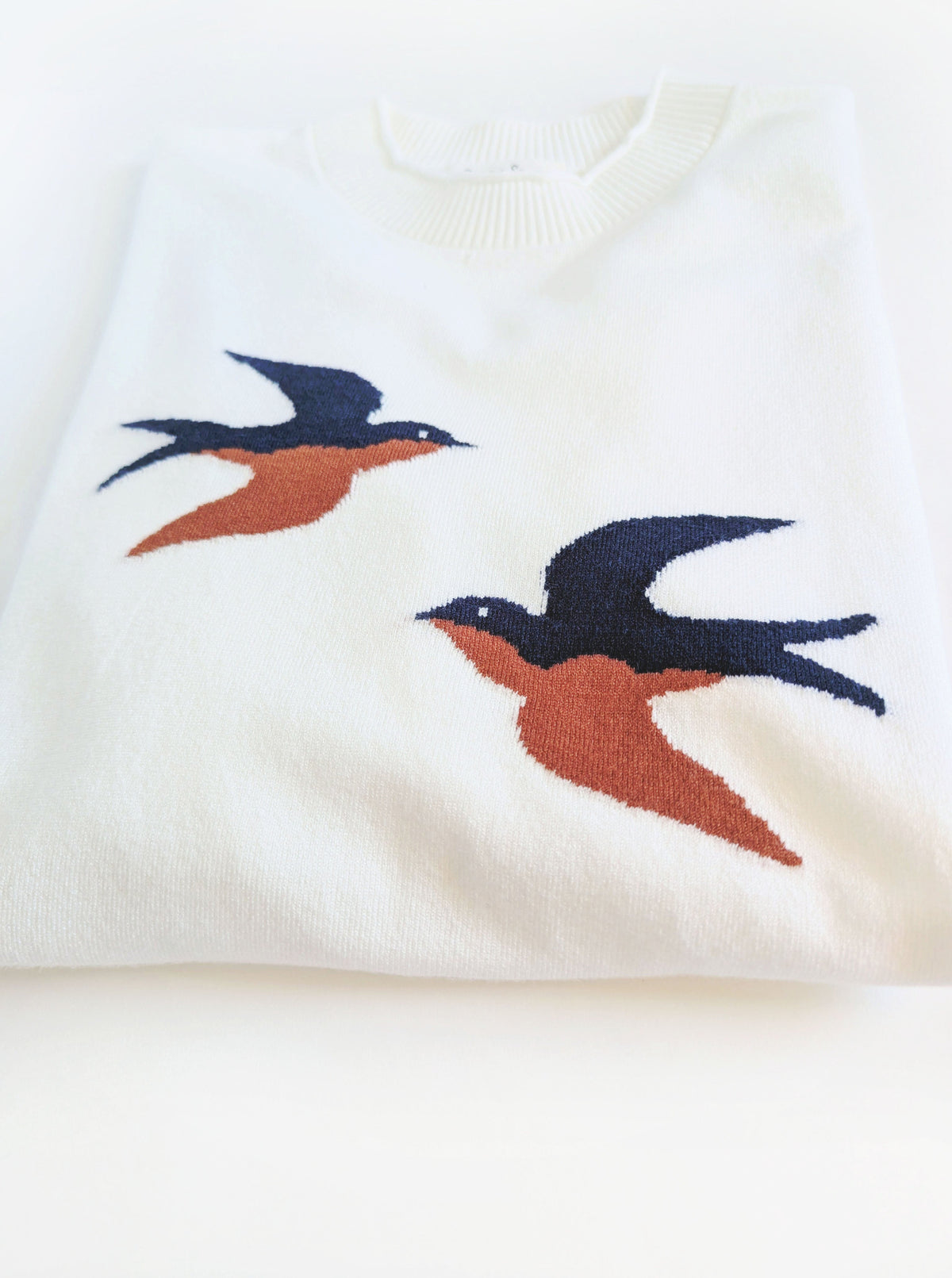 Bird Lightweight Knit Sweater | White
