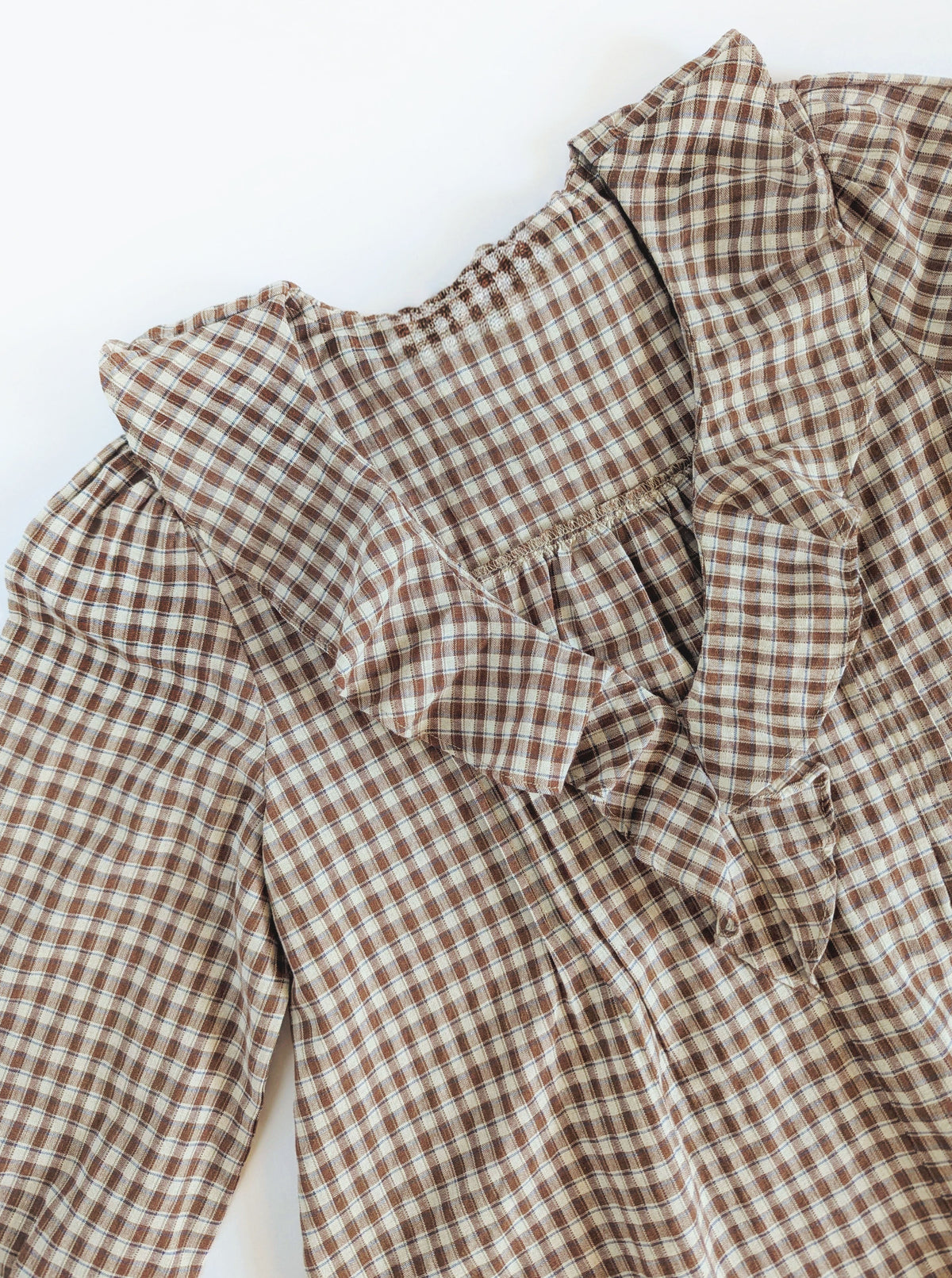 Gingham Ruffled Blouse