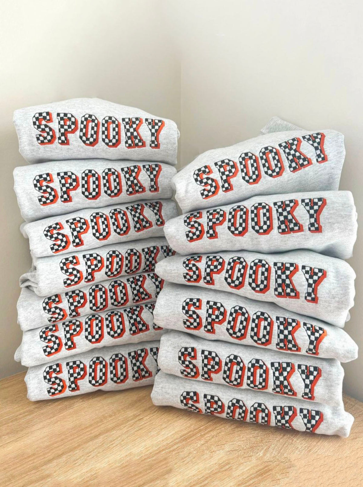 Spooky Embroidered Sweatshirt | Ash Gray