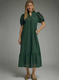 Picture Perfect Eyelet Dress | Forest