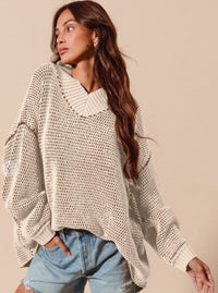 Gaia Two-Tone Sweater | Oatmeal