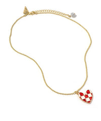 Checkered Heart Necklace | 6 Color Options