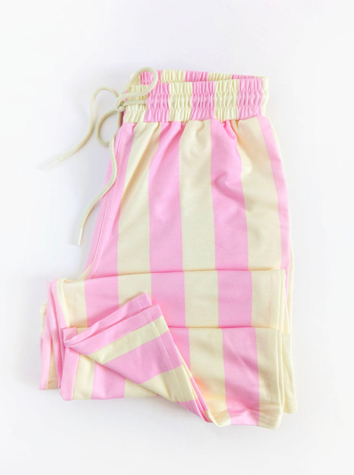 Pink & Pale Yellow Striped Pants