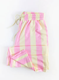 Pink & Pale Yellow Striped Pants