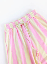 Pink & Pale Yellow Striped Pants