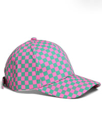 Checkerboard Cap | Green & Pink
