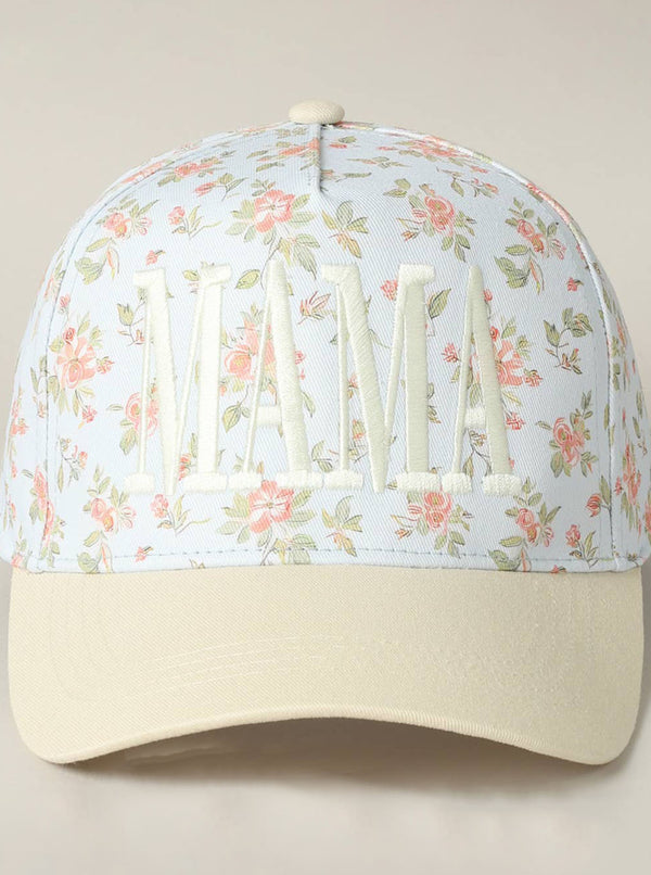 MAMA Embroidered Floral Hat