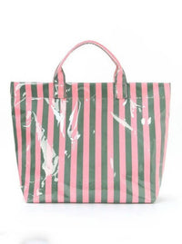 Striped Tote Bag | Pink & Green