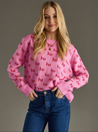 ho ho ho Sweater | Pink