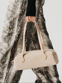 Suede Barrel Shoulder Bag