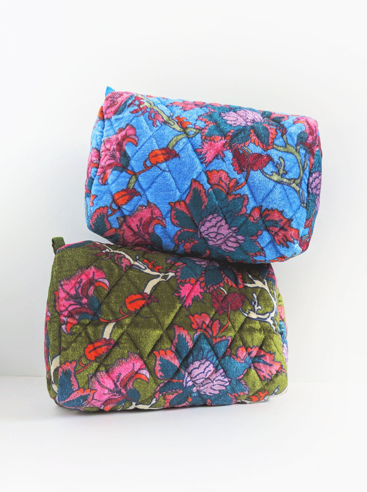Floral Travel Bag | Blue & Olive