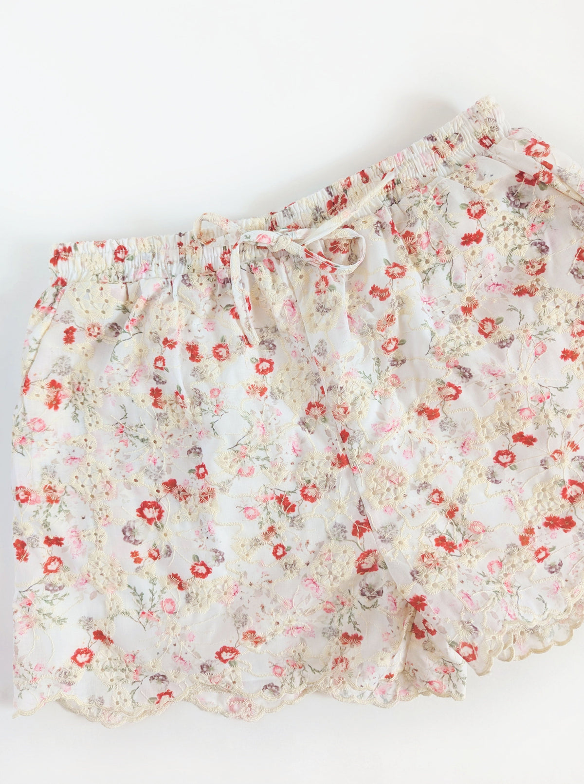 Embroidered Floral Shorts