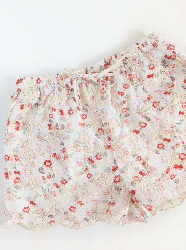 Embroidered Floral Shorts