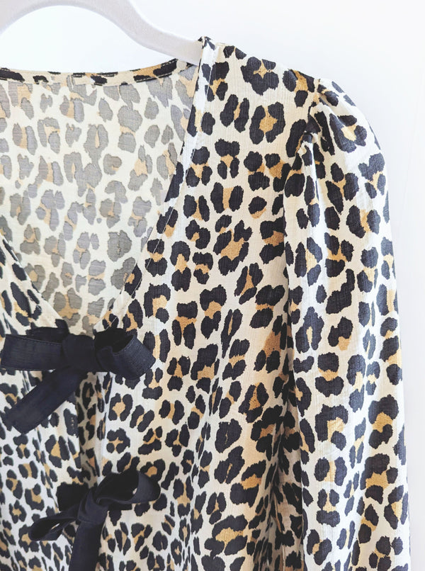 Leopard Tie Blouse
