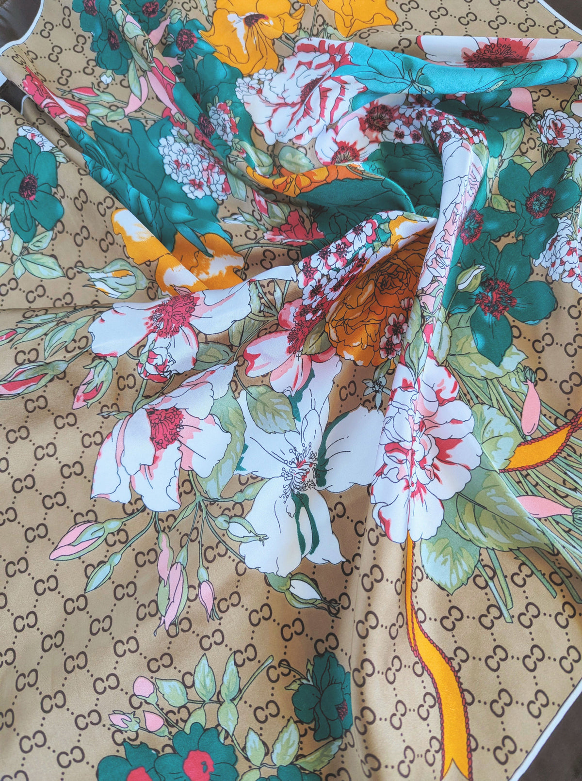 Floral Scarf | Brown