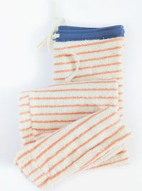 Striped Plush Lounge Pants | Coral & Blue