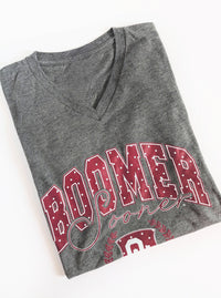 OU Polka Dot Graphic Tee | Grey