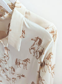 Wild Horses Satin Blouse | Ivory