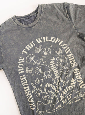 Consider How the Wildflowers Grow Graphic Tee | Mineral Grey