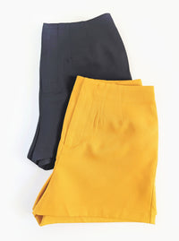 Tailored Shorts | Black & Mustard