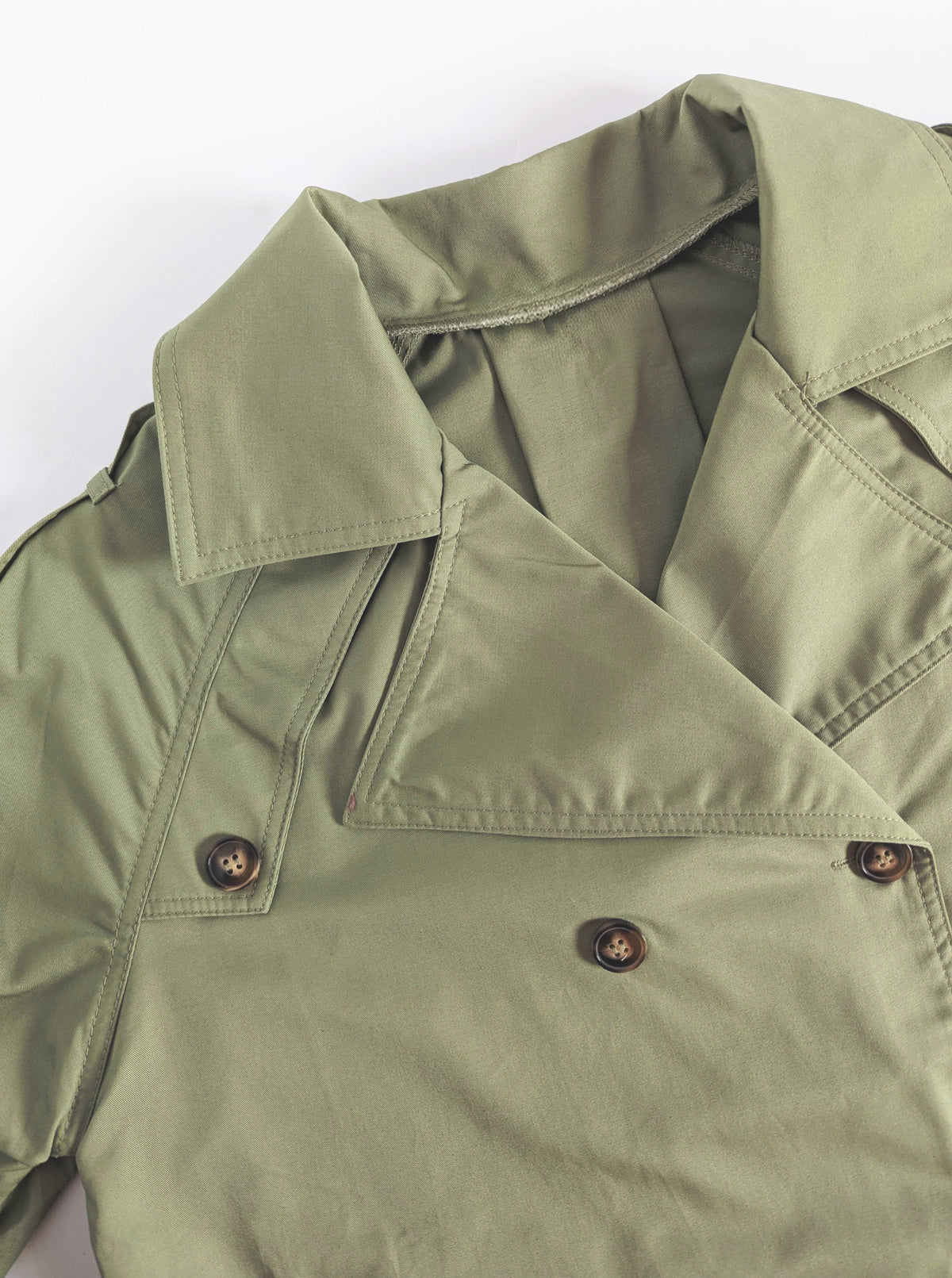 Crop Trench Coat | Olive