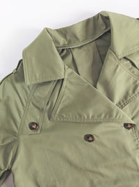 Crop Trench Coat | Olive