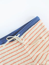Striped Plush Lounge Pants | Coral & Blue