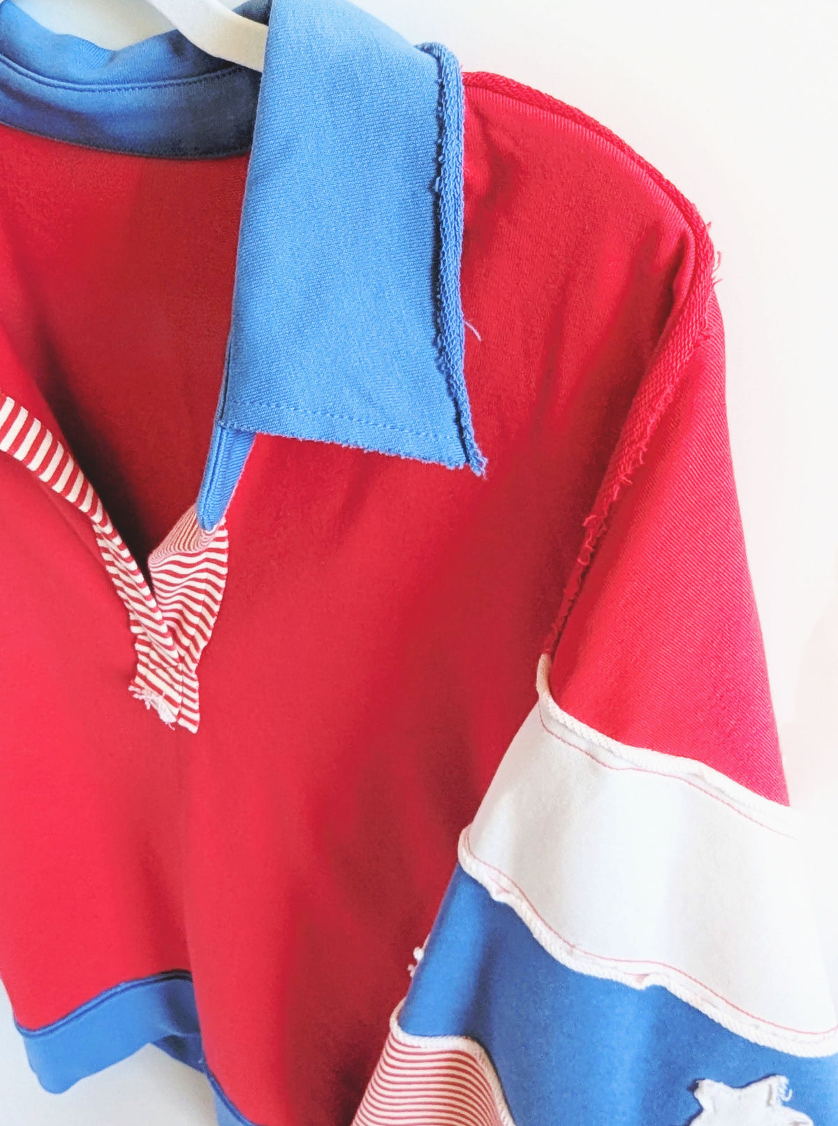 Patchwork French Terry Pullover | Red