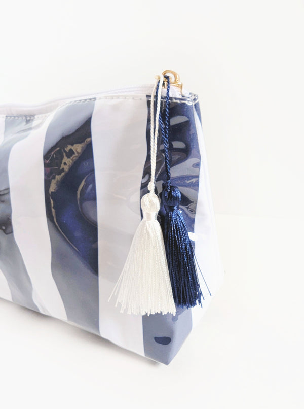 Striped Cosmetic Bag | Navy & White
