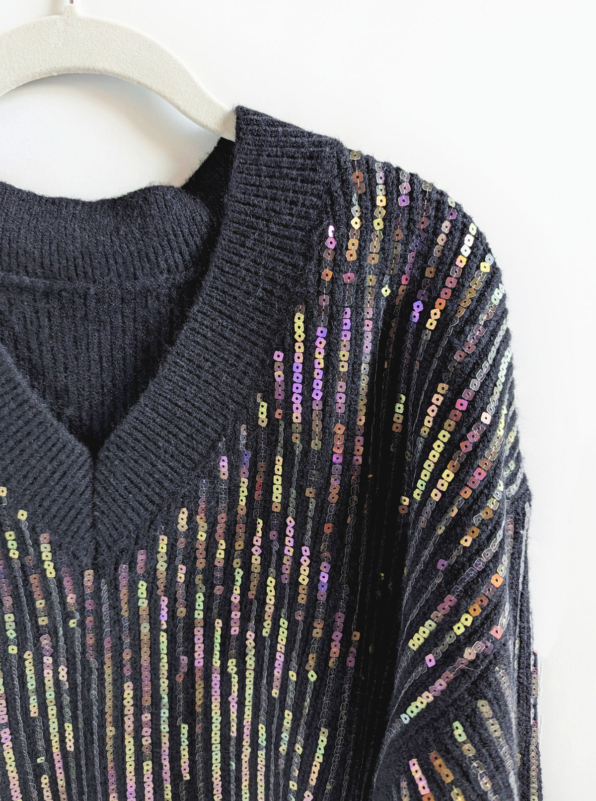 Midnight Sequin Sweater | Black